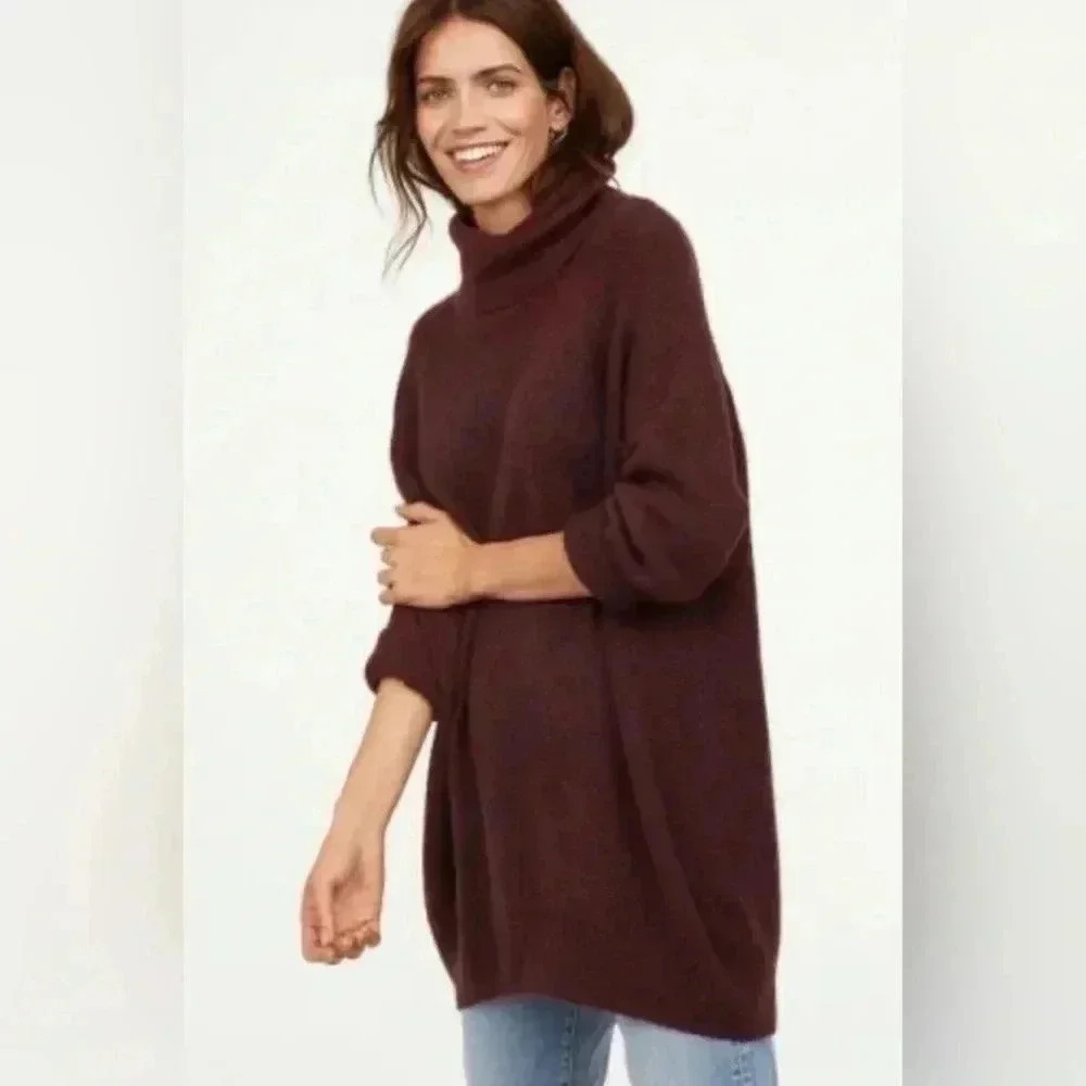 H&M  Burgundy Cowl Neck Sweater